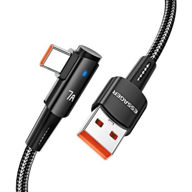 USB-кабель ESSAGER Sunset Bend 100W (1м) (Type-C) (Чорний) EXCWT7A-CG01-P