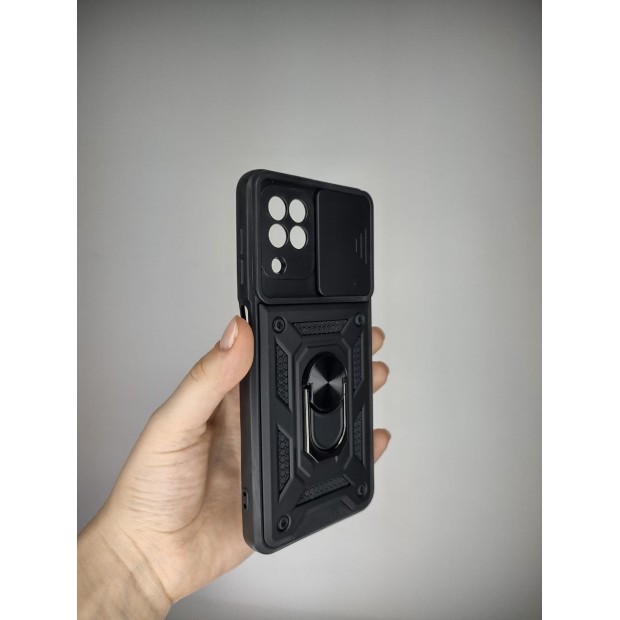 Чохол-броня Ring Serge Armor Case для Samsung Galaxy A22 4G  /  M32 (ShutCam) (Чорний)
