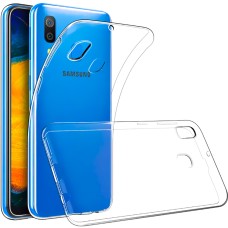 Силикон WS Samsung Galaxy A20 / A30 (2019) (прозрачный) (Уценка) (Категория 1)
