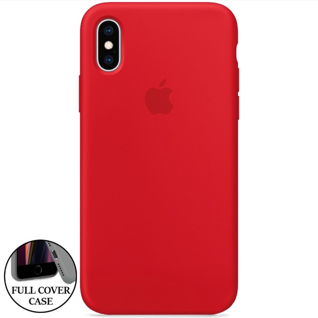 Фірмовий силіконовий чохол Original Round Case Apple iPhone XS Max (05) Product RED.