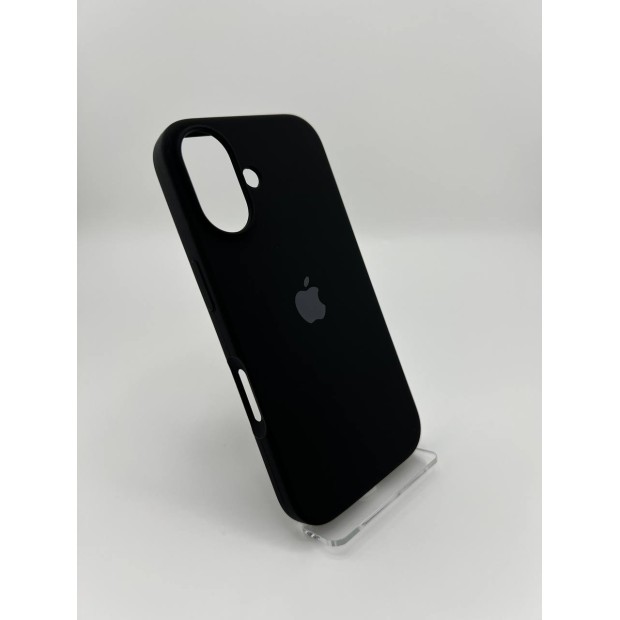 Оригінальний силіконовий чохол округлої форми для Apple iPhone 16 (07) Чорний