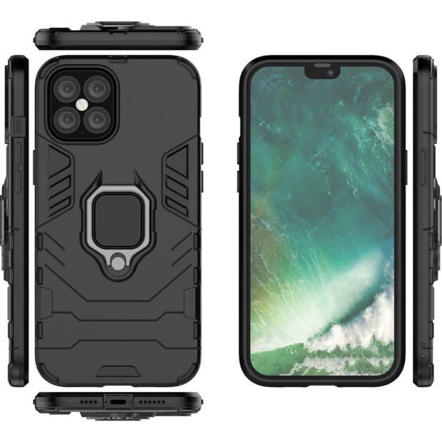 Бронь-чехол Ring Armor Case Apple iPhone 12 Pro Max (Чёрный)