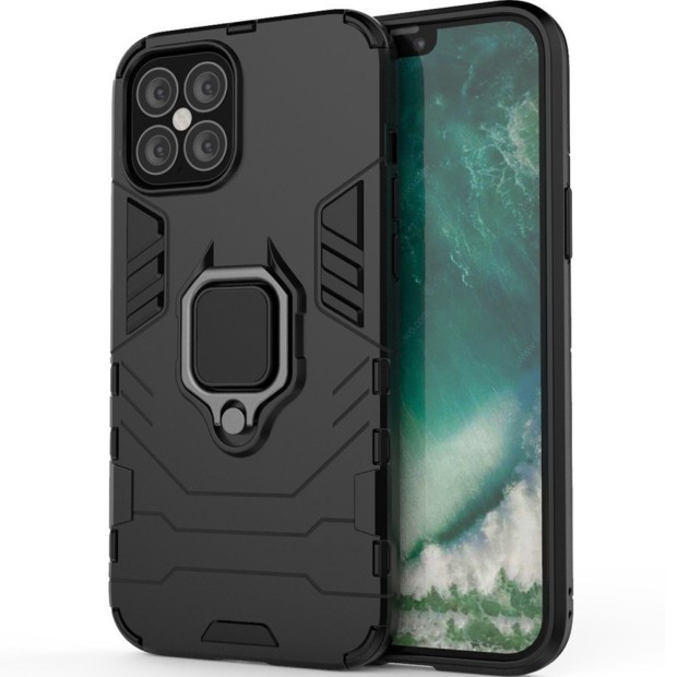 Бронь-чехол Ring Armor Case Apple iPhone 12 Pro Max (Чёрный)