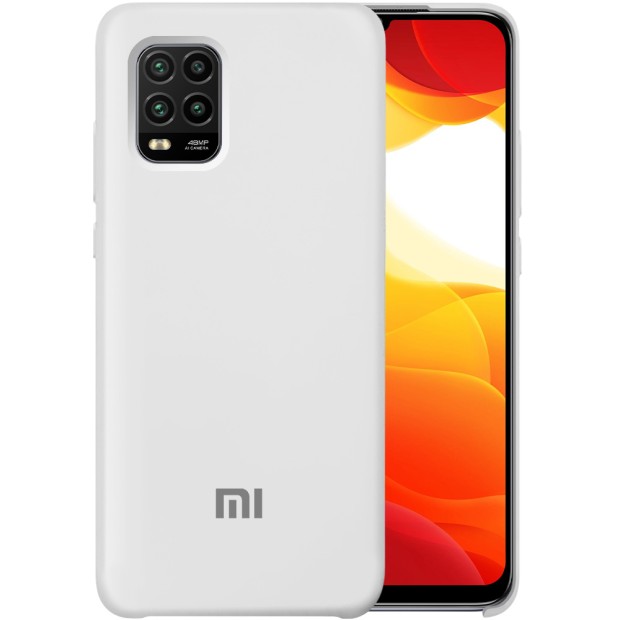 Силіконовий оригінальний чохол Logo Xiaomi Mi 10 Lite (Білий)