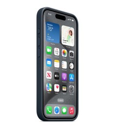 Чохол Leather Case with MagSafe для Apple iPhone 15 Pro Max (тихоокеанський сині..