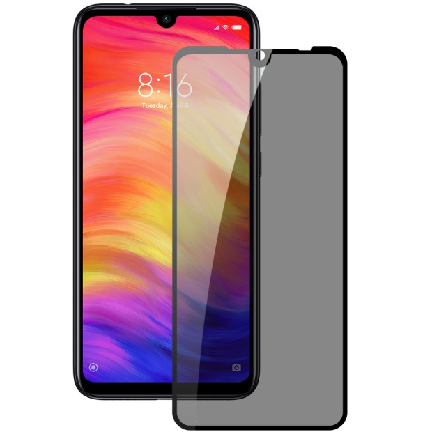 Захисне скло 5D Privacy HD для Xiaomi Redmi Note 7  /  Note 8 Чорне