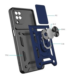 Чохол-бронь Ring Serge Armor Case Samsung Galaxy A22 4G  /  M32 (ShutCam) (Синій..