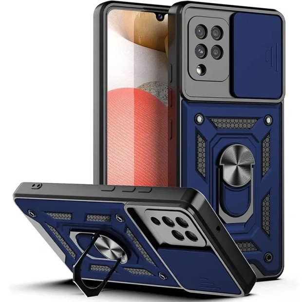 Чохол-бронь Ring Serge Armor Case Samsung Galaxy A22 4G  /  M32 (ShutCam) (Синій)