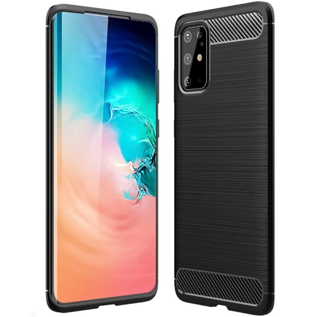 Силікон Polished Carbon для Samsung Galaxy S20 Plus (Чорний)