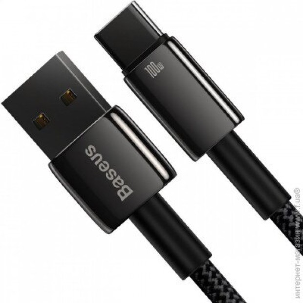 USB-кабель Baseus Tungsten Gold 100W (1м) (Type-C) (Чорний) CAWJ000001