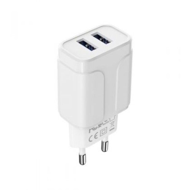 Borofone BA37A 2.1A USB Charger Adapter + MicroUSB Cable (White)