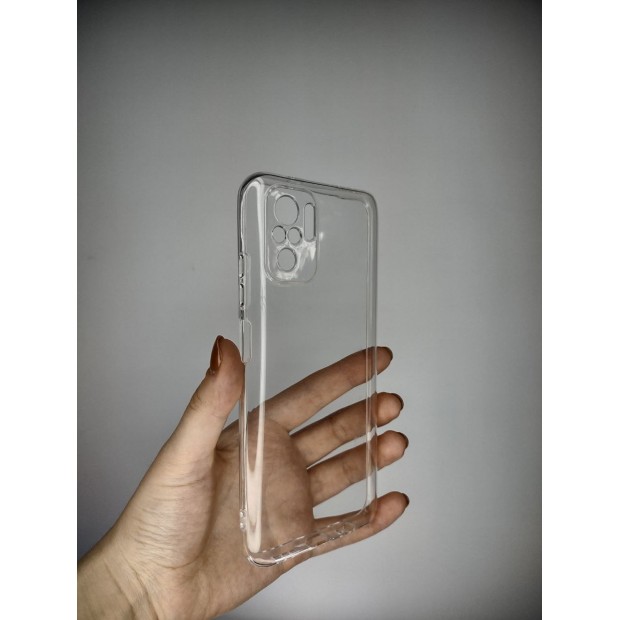 Силіконовий чохол WS для Xiaomi Redmi Note 10  /  Note 10S (з заслінкою для камери) (Прозорий)