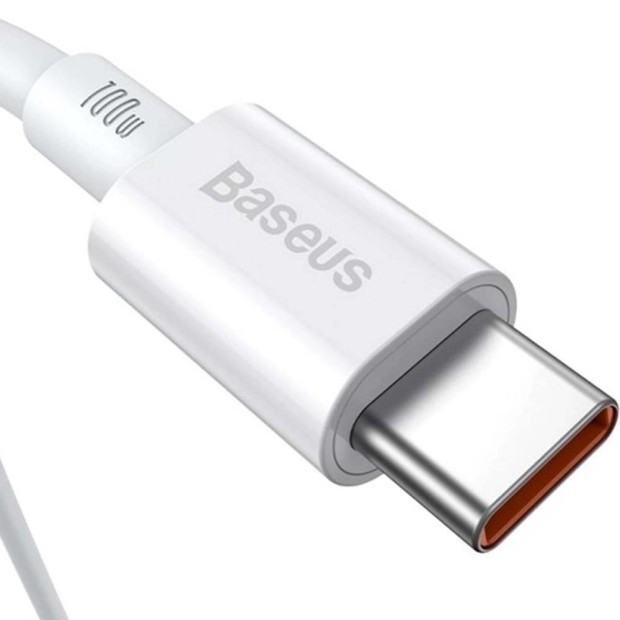 USB-кабель Baseus Superior PD 100W (1m) (Type-C to Type-C) (Білий) CATYS-B02