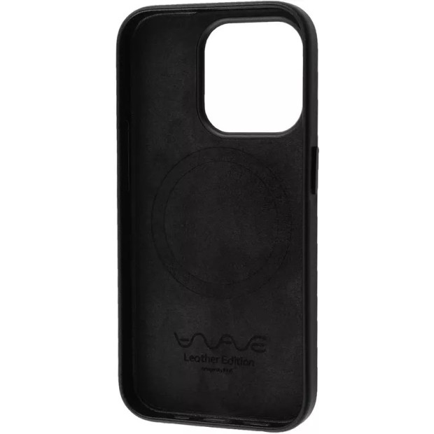 Чохол WAVE Premium Leather Edition з MagSafe для iPhone 15 Pro (Midnight)