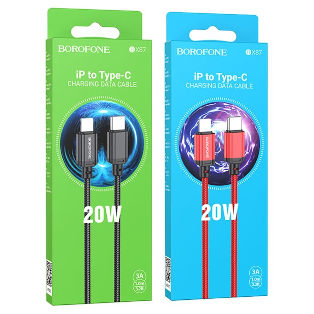 USB-кабель Borofone BX87 (Type-C на Lightning) (Чорний)