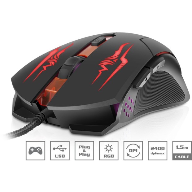 Мышь проводная игровая Real-El RM-520 Gaming (Чёрный)