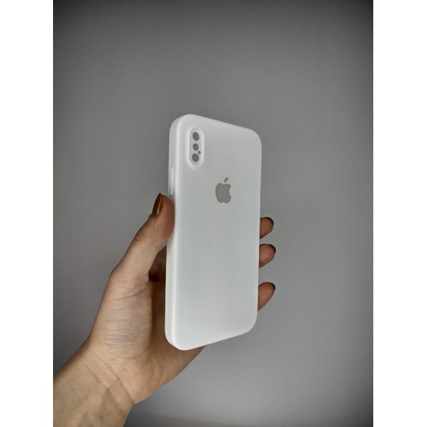 Силіконовий чохол Original Square RoundCam для Apple iPhone X  /  XS (06) білий