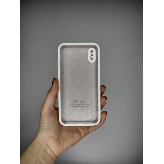 Силіконовий чохол Original Square RoundCam для Apple iPhone X  /  XS (06) білий
