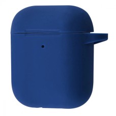 Чехол для наушников Full Silicone Case Logo Apple AirPods 1/2 (22) Blue Cobalt