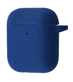 Чохол для навушників Full Silicone Case Logo Apple AirPods 1 / 2 (22) Кобальтови..