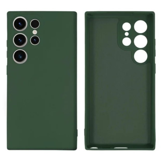 Силіконовий чохол оригінальний Samsung Galaxy S23 Ultra (ShutCam) (Темно-зелений)