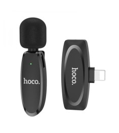 Беспроводной микрофон петличный Hoco L15 (Lightning) (Чёрный)