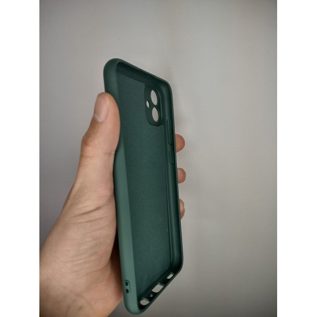 Силіконовий оригінальний чохол Samsung Galaxy A04E (2022) (ShutCam) (Темно-зелений)