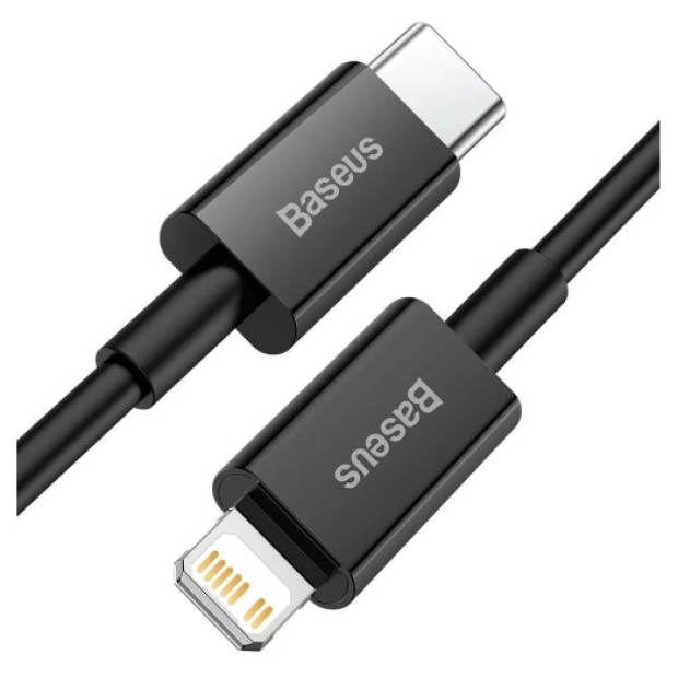 USB-кабель Baseus Tungsten Gold 20W (2м) (Type-C на Lightning) (Чорний) CATLWJ-A01