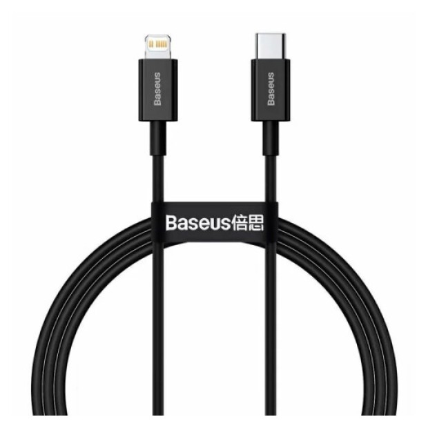 USB-кабель Baseus Tungsten Gold 20W (2м) (Type-C на Lightning) (Чорний) CATLWJ-A01