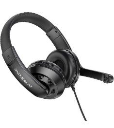 Проводные накладные наушники-гарнитура Borofone BO102 (Чёрный) (Уценка) 1 катего..