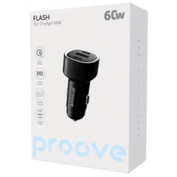АЗУ-адаптер Proove Flash 60W (2Type-C / 1USB) (Black) CCFL60111201