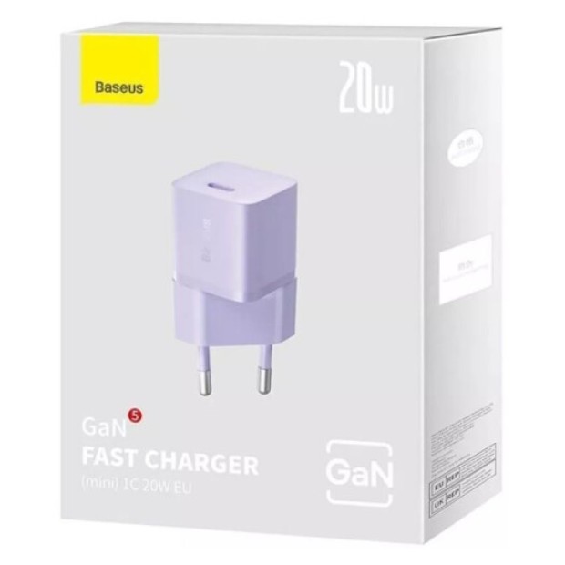 СЗУ-адаптер Baseus GaN5 20W (1Type-C) (Фиолетовый) CCGN050105