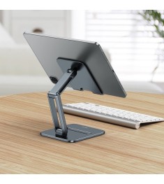 Тримач настільний для планшета Baseus Desktop Biaxial Foldable Metal Stand (Сіри..