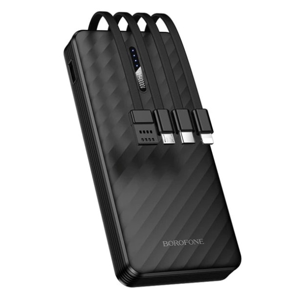 PowerBank Borofone BJ84 10000mAh + встроенный кабель USB / Micro USB / Type C / Lightning (Black) PowerBank Borofone BJ84 10000mAh + встроенный кабель USB / Micro USB / Type C / Lightning (Black)