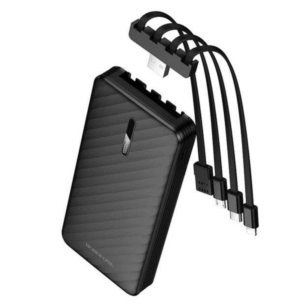PowerBank Borofone BJ84 10000mAh + встроенный кабель USB / Micro USB / Type C / Lightning (Black) PowerBank Borofone BJ84 10000mAh + встроенный кабель USB / Micro USB / Type C / Lightning (Black)