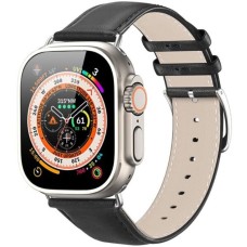 Ремінець Dux Leather для Apple Watch 42  /  44  /  45  /  49 мм (Чорний)