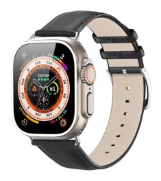 Ремінець Dux Leather для Apple Watch 42  /  44  /  45  /  49 мм (Чорний)