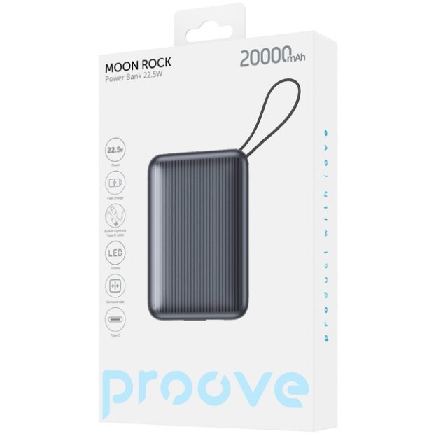 Павербанк Proove Moon Rock 22.5W 20000мАг (сірий)