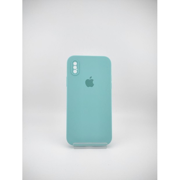 Силіконовий оригінальний чохол з квадратними і круглими краями для Apple iPhone X  /  XS (23) морський синій
