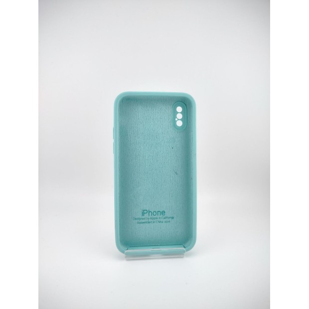 Силіконовий оригінальний чохол з квадратними і круглими краями для Apple iPhone X  /  XS (23) морський синій