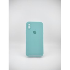 Силіконовий оригінальний чохол з квадратними і круглими краями для Apple iPhone X  /  XS (23) морський синій