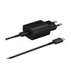 Адаптер СЗУ Samsung EP-TA800XBE 25W (1Type-C) + кабель Type-C - Type-C (Чорний) .. Адаптер СЗУ Samsung EP-TA800XBE 25W (1Type-C) + кабель Type-C - Type-C (Чорний) ..
