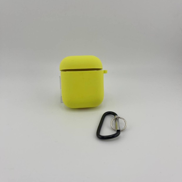 Чохол для навушників Full Silicone Case with Microfiber Apple AirPods (47) Lemonade