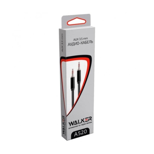 Кабель-AUX Walker A520 (3m) (3.5mm to 3.5mm) (Чёрный)