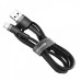 USB-кабель Baseus Cafule Metal Data 2.4A (2m) (Lightning) (Чёрный) CALJK-B01