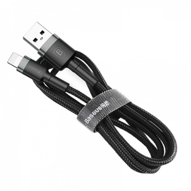 USB-кабель Baseus Cafule Metal Data 2.4A (2m) (Lightning) (Чёрный) CALJK-B01