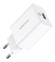 Borofone BA21A QC 3.0 18W USB charger adapter (White)