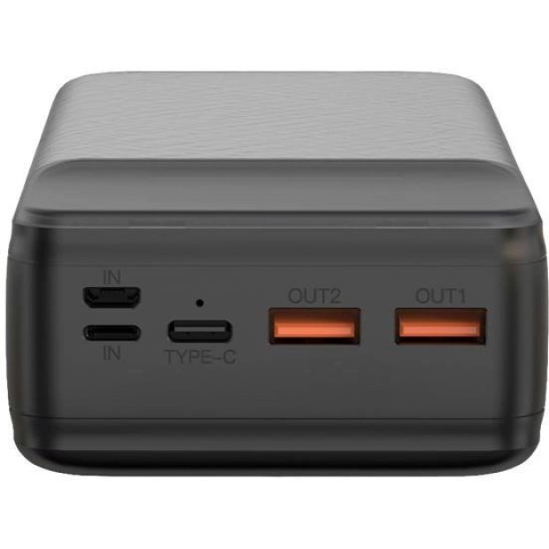 Зовнішній акумулятор XO PR201 30000mAh PD 65W + QC 22.5W (Чорний) U