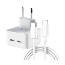 СЗУ-адаптер Apple 2USB-C 35W Power Adapter + кабель USB-C на USB-C (Оригінал) K