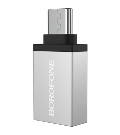 OTG-перехідник Borofone BV3 (USB - Type-C) (Сталевий) (Знижка) (1 Категорія)